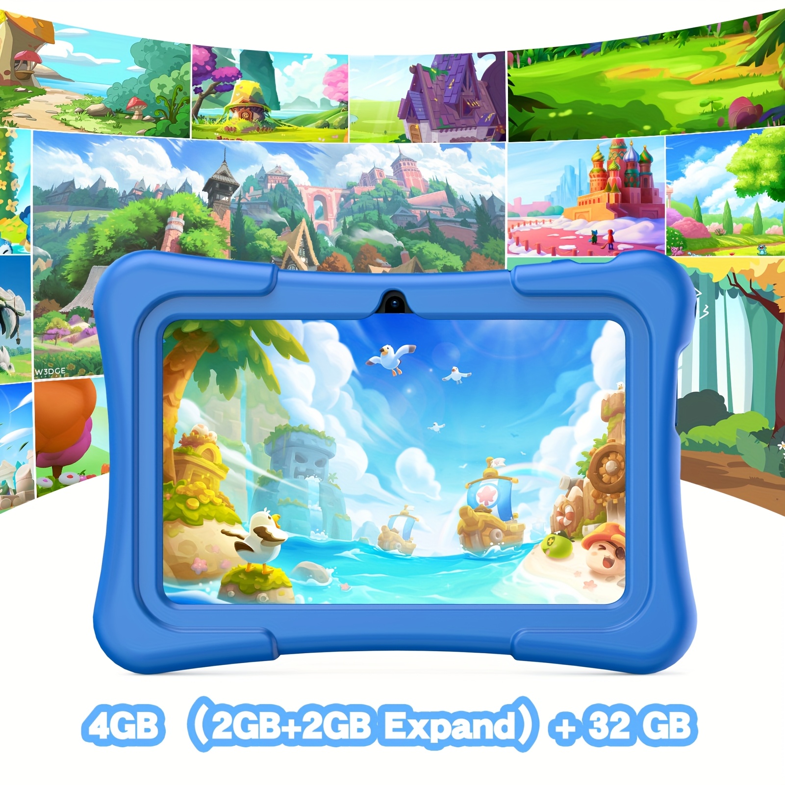 PRITOM K7 Android 13 Kids Tablet with Protective Case - 7