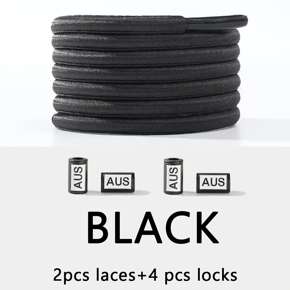 1 Pair Of 100cm No-tie Elastic Shoelaces With Fastening Tools - Lightweight, Machine Washable, Solid Color, Acrylic Material - Fits All Shoes, Secure & Convenient Lacing Solution