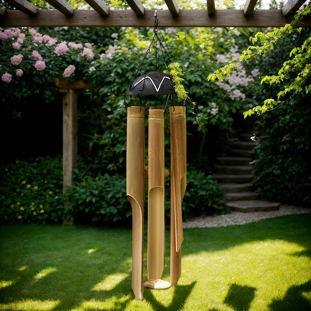 1pc Handmade Bamboo Wind Chime - For Traditional Chinese Style, Retro/summer Birthday/hotel/home/bedroom/wedding/outdoor Decor And Gifts, And For Christmas/thanksgiving/new Year Courtyard Decoration