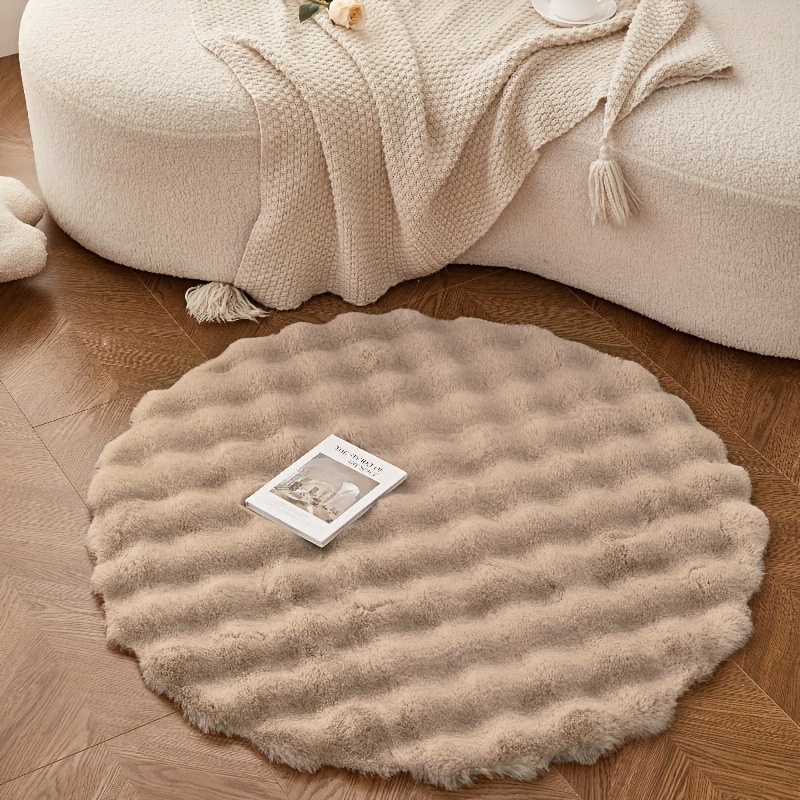 Image of 1pc, Soft Fabric, Comfortable And Easy To Care For, Fluffy Warm And Cozy Decorative Rug, Suitable For Use As A Chair Mat, Under , The Bed In The Bedroom, For Photo Decoration, Room, And Other Areas
