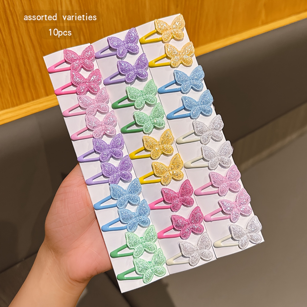 TEMU 10 Willekeurige Kleur Kleurrijke Vlinder Bb Clips Leuke Haarclips Geschikt voor Dagelijks Gebruik Hoofddeksel
