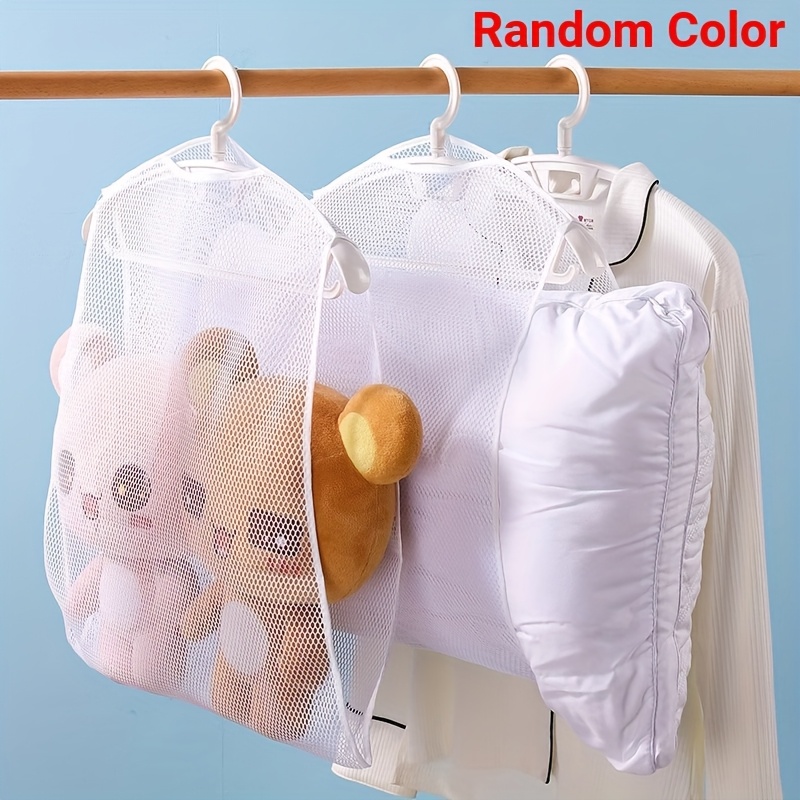 TEMU 2pcs Random Color Space-saving Laundry Drying Net For Pillows And Premium Care, Dual-pack Mesh Bag, Laundry Bags