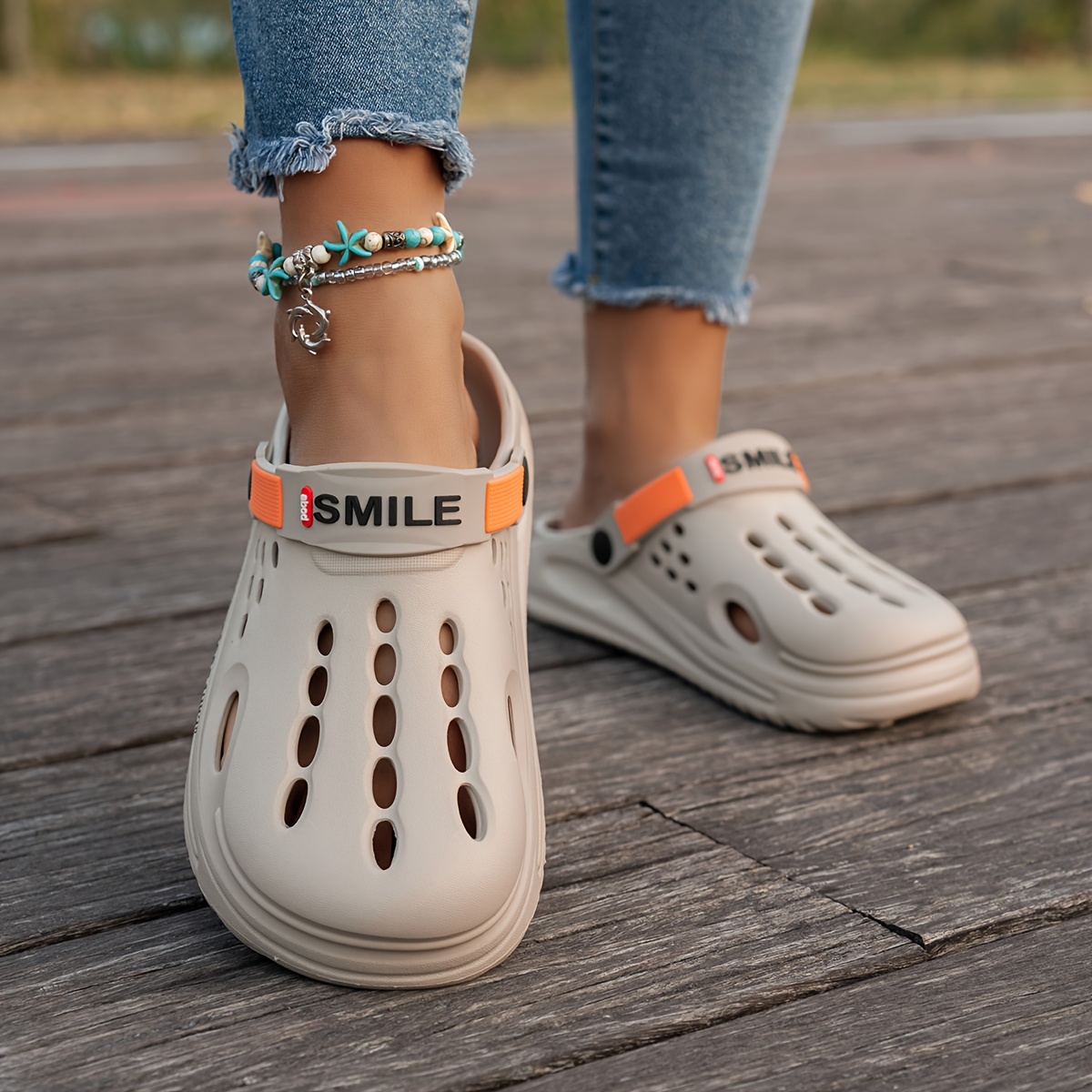 TEMU Fashionable Elegant Hole- Shoes, Non-slip, Casual Slippers - Women's Slippers, Perfect For Indoor/outdoor Use, Ideal Gift For Home And Travel,