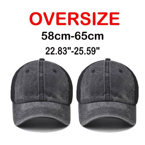 2pcs oversize xxl baseball caps for men and women washed black large hats for big head