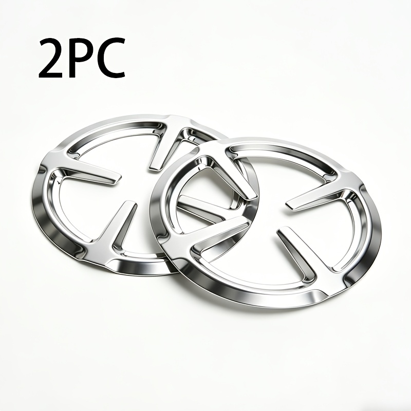 TEMU 2pcs Bright Silvery Stainless Steel Gas Stove Bracket Insulation Pad - Polished Surface Design, Non-slip Gas Stove Bracket Essential For Kitchen