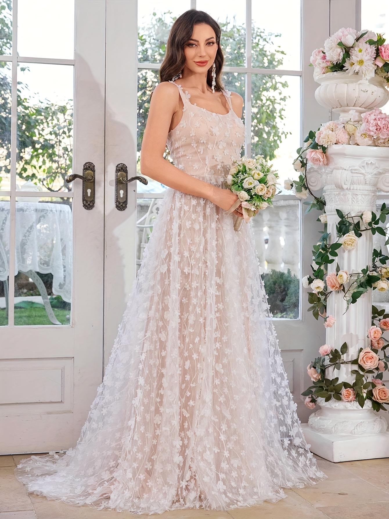 Apliques Vestido Vestidos De Novia Para Mujeres Sin Cintura