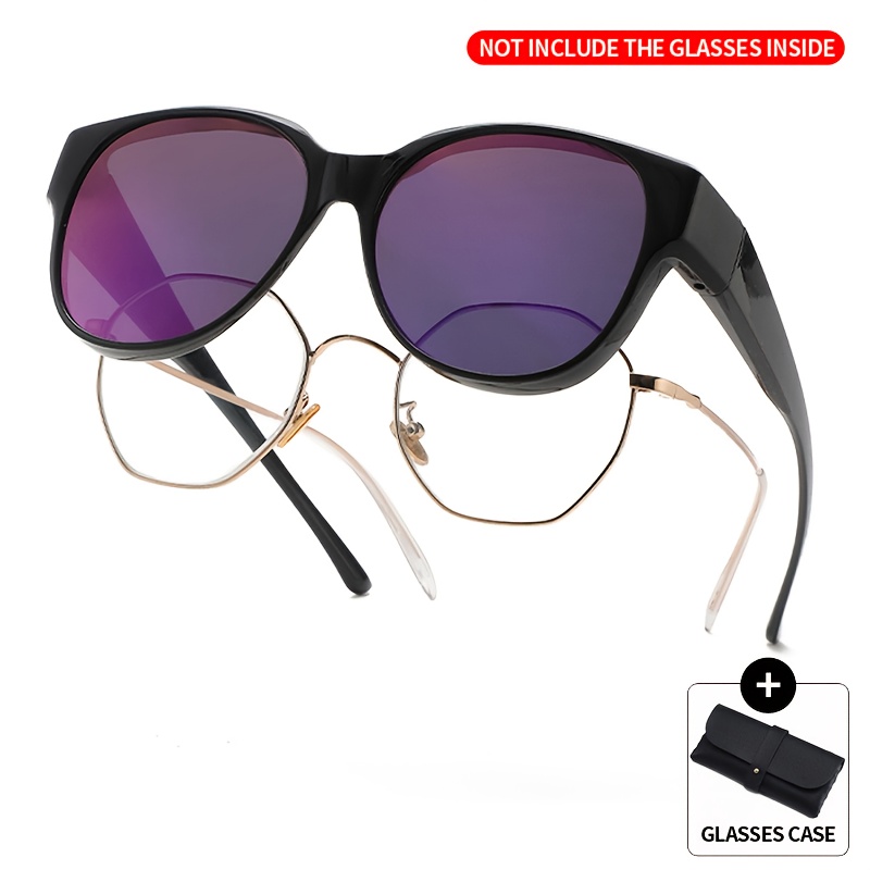Image of Oval Vintage Glasses Fit Over Fashion Glasses, For Men And Women Driving, Perfect Daily Wear, Photo Props, And Gift For Birthday, Valentine's Day, Christmas, Perfect For Summer, And