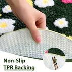 runner rug bath mat non slip ultra soft absorbent aesthetic decor shaggy tufted flower extra long bath rugs for bathroom floor shower washable dry and home decor 24 x 47inch