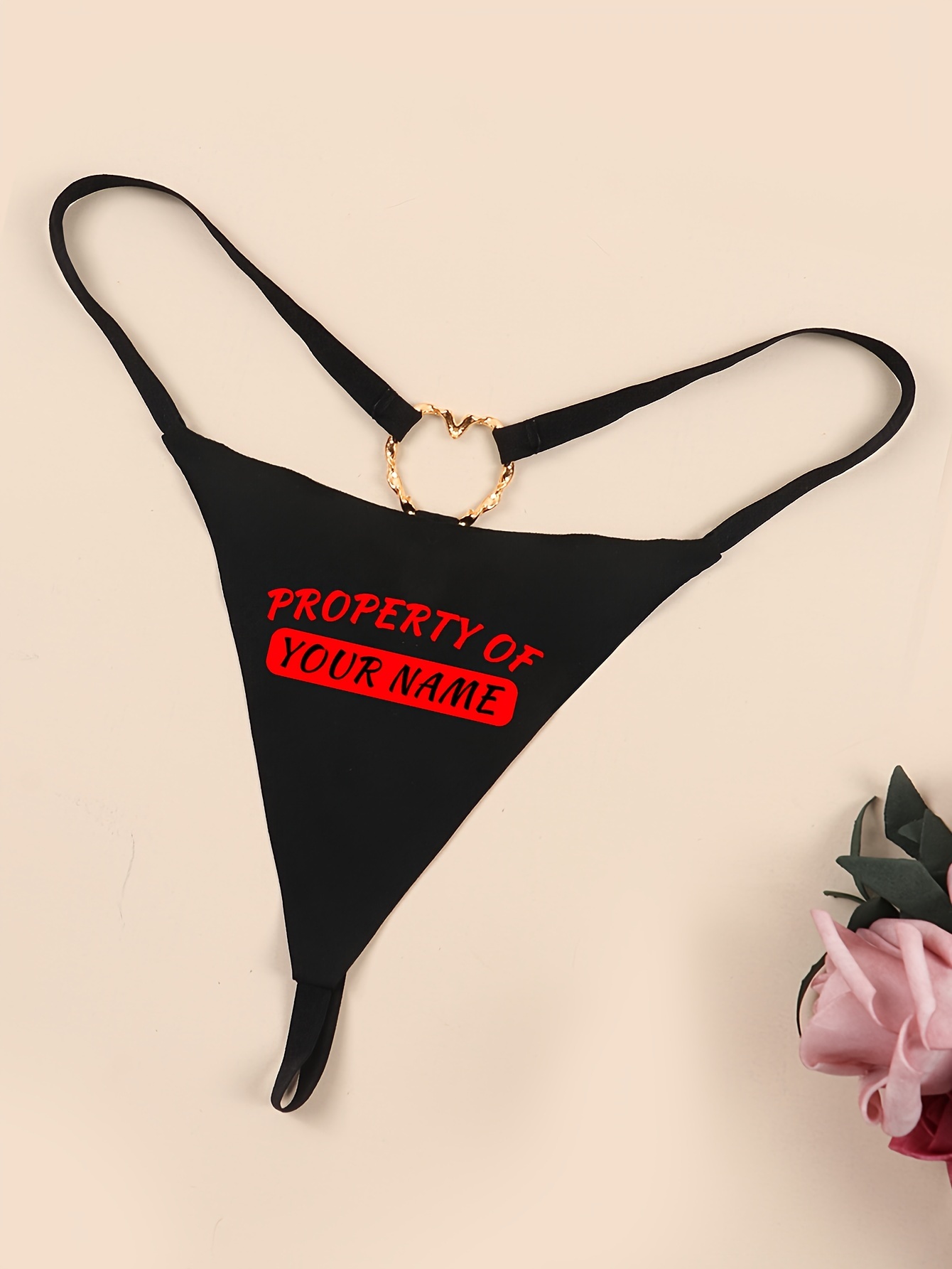 New Personalized Sexy Lace Thong Custom Name Underwear for Women