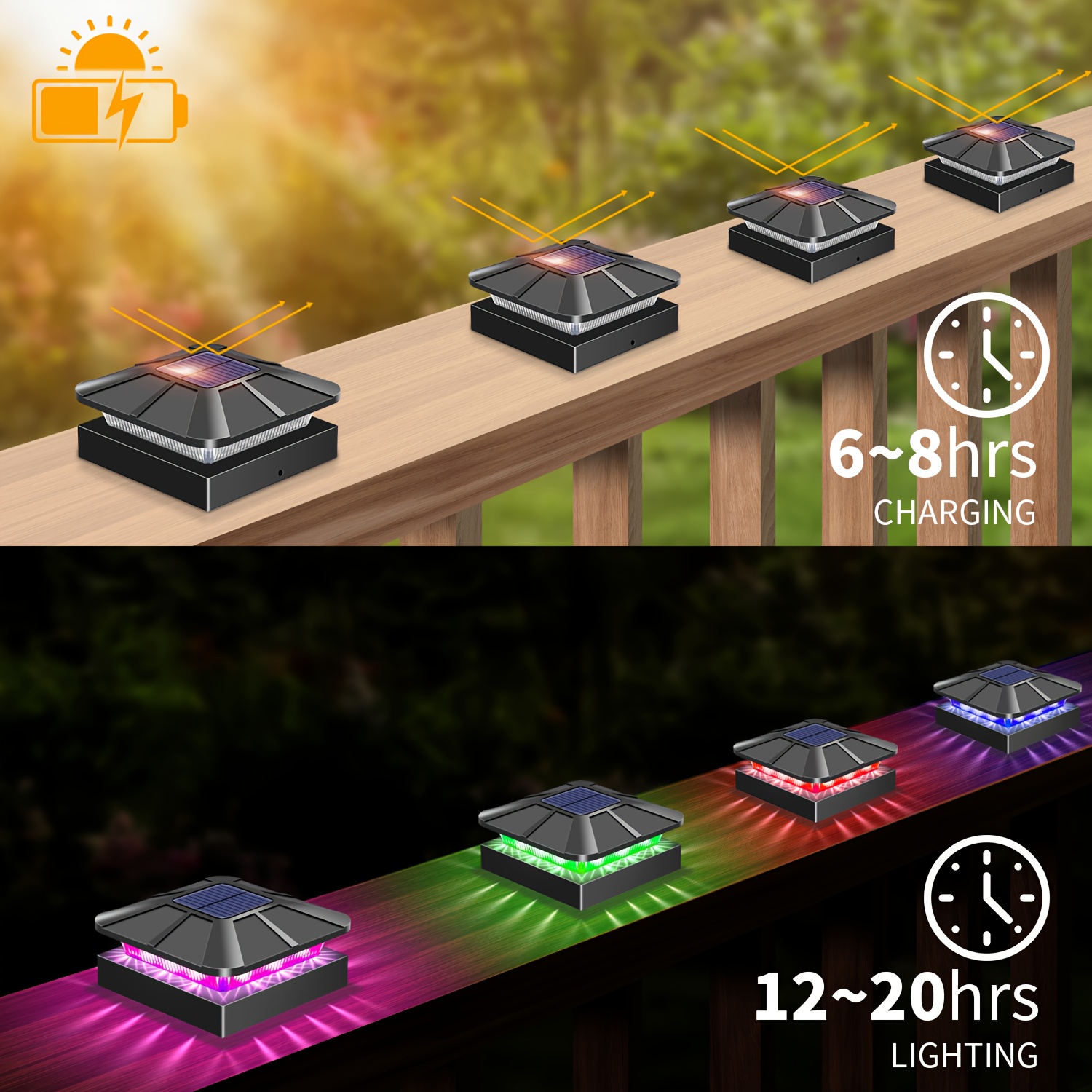 2/4 pièces Lampes Solaires RGB à Changement de Couleur – Image 11