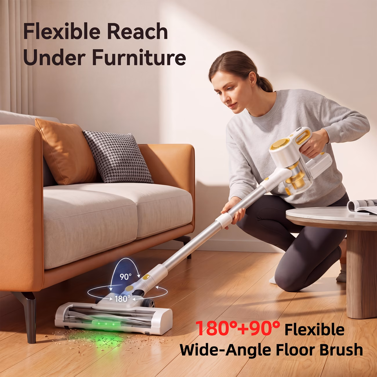 60kpa cordless vacuum cleaner new high suction wireless vacuum 45 min detachable battery anti brush hepa filter led click dust empty lightweight for hair all floor types Product details 3