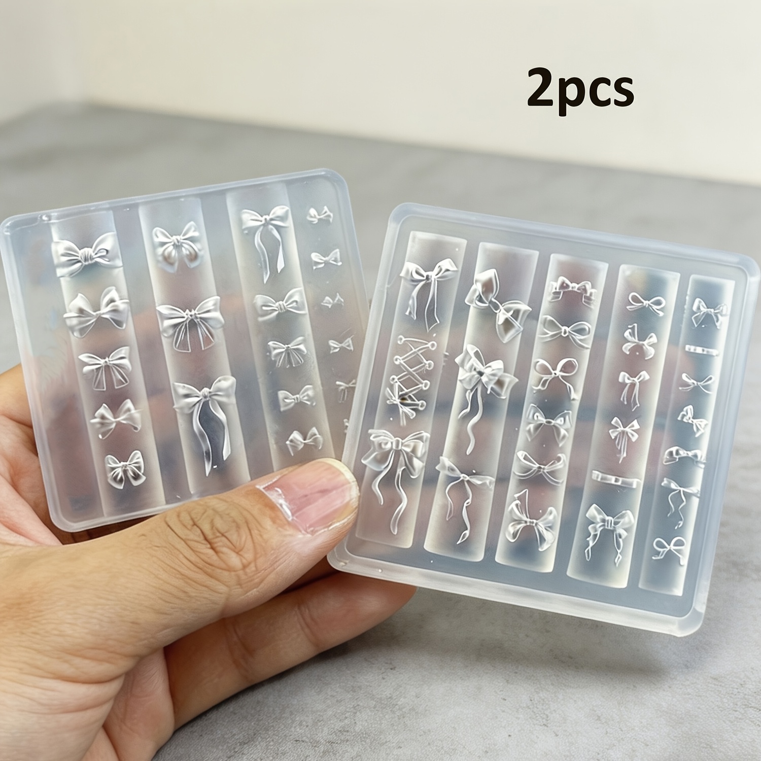 TEMU Set stampi in silicone per unghie a forma di , stampo 3D per nail art a per design unghie in resina da donna
