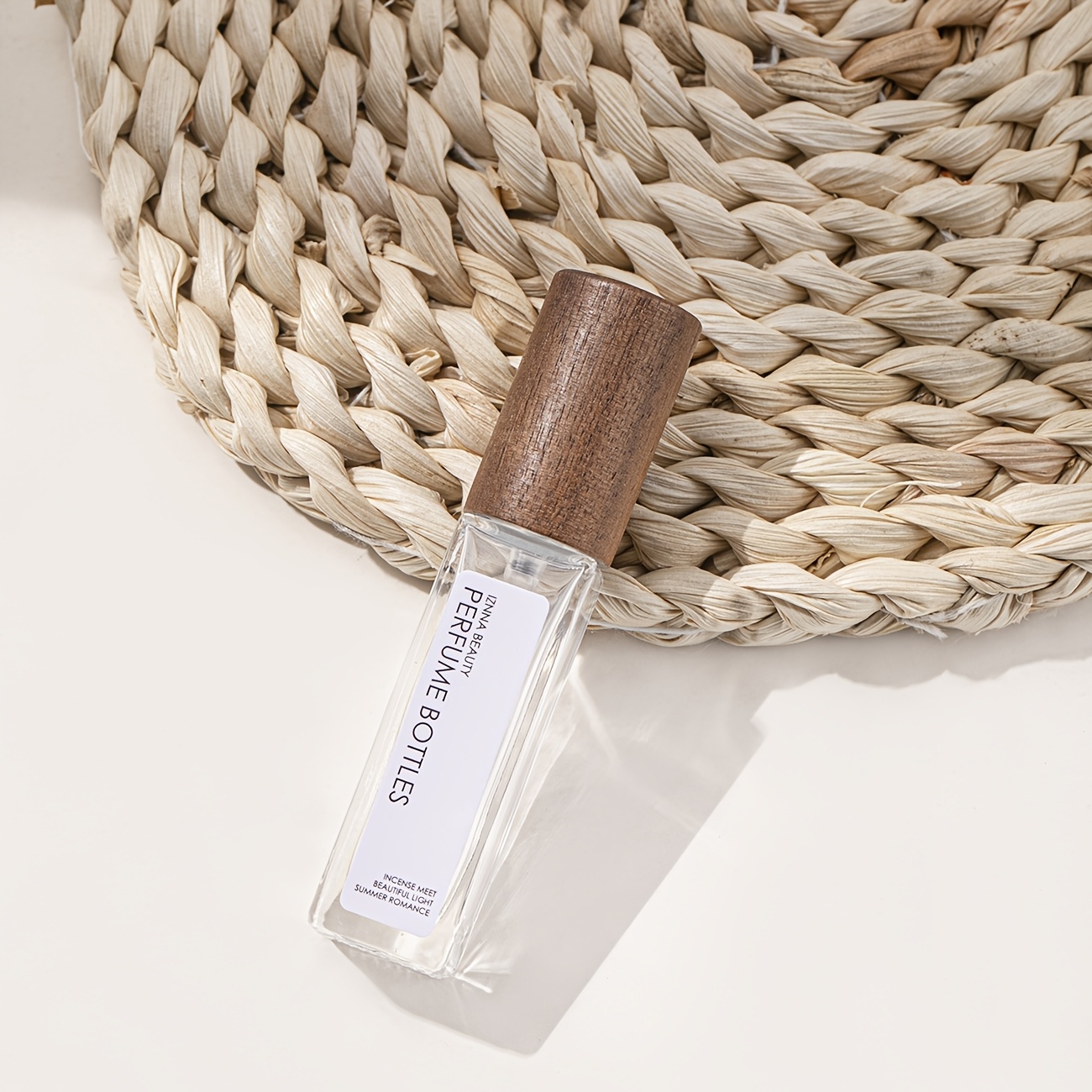 E-shop ., 5ml/10ml Fortgeschrittene Holzmaserung Kappe Sprühflasche Glas Spenderflasche, Geeignet für Parfümabgabe, Musterabgabeflasche, Geeignet für