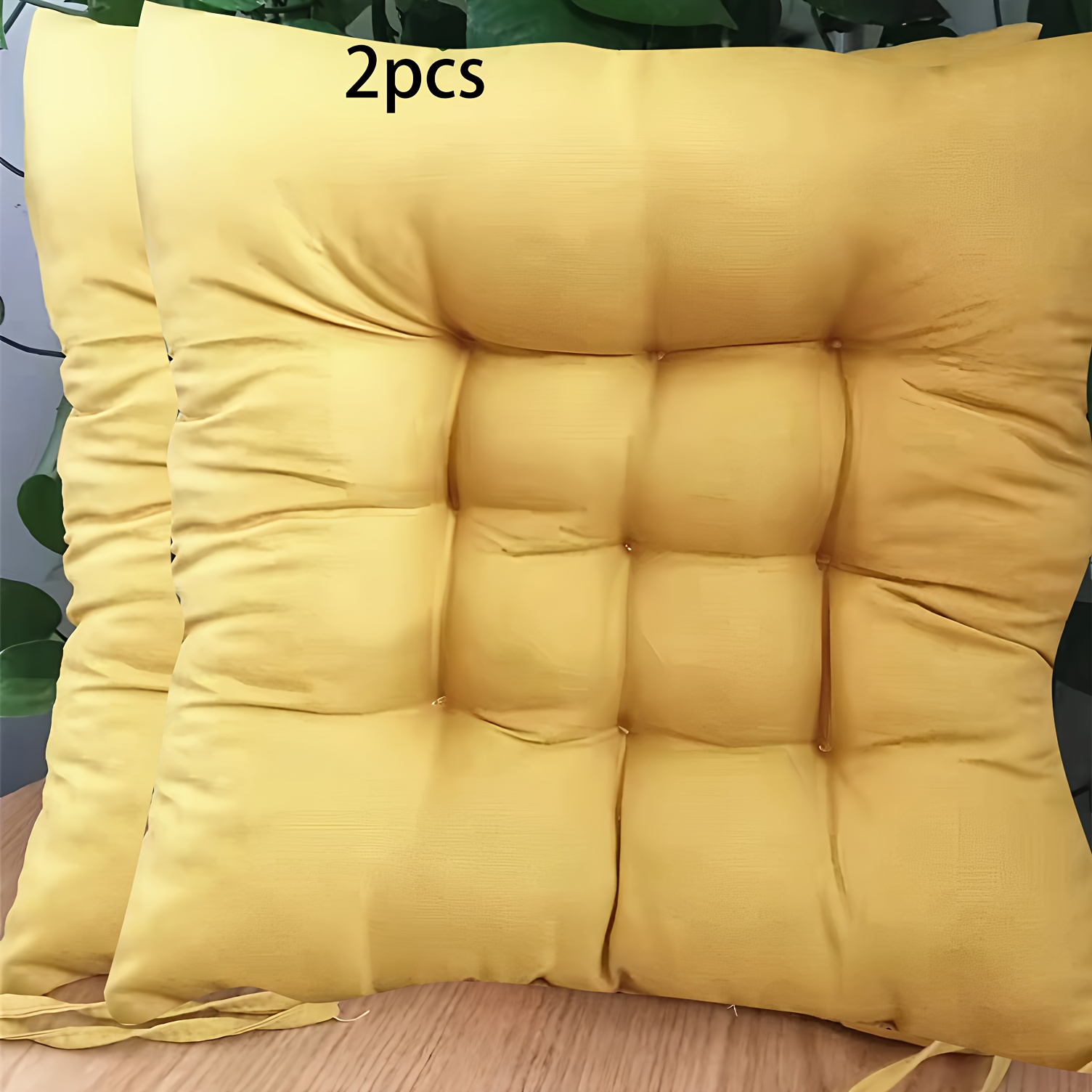 TEMU 2pcs Solid Color Brushed Thickened Dining Chair Cushions, Office Computer Chair Pads, Student Seat Cushions, Tatami Seat Cushions, Multiple