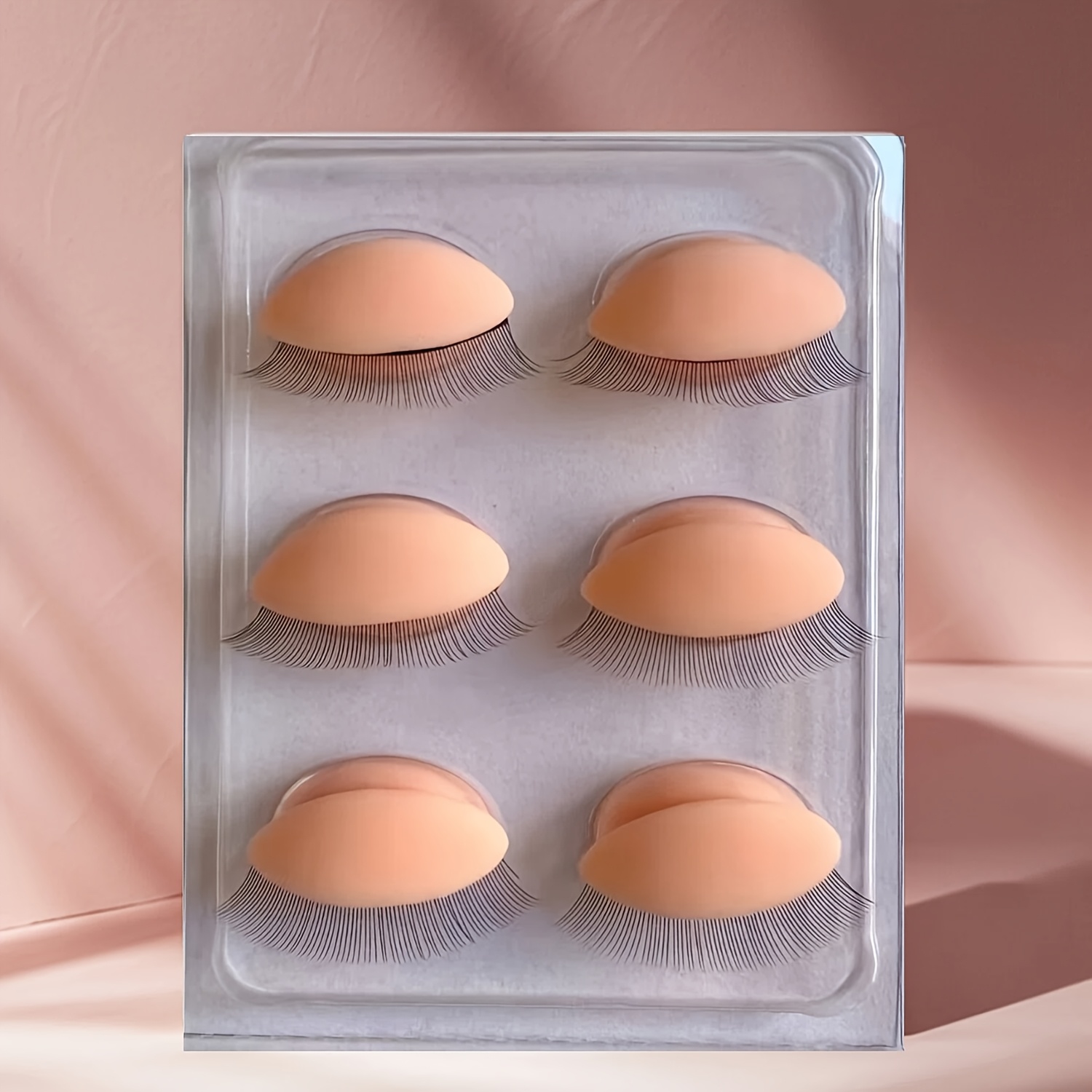 6pcs Set Of Human Model Head Realistic Eyelids - Realistic Eyelash Extension Training Kit, No Battery Required