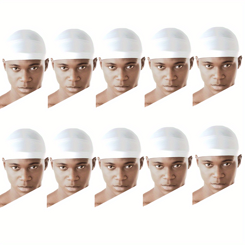 10 pack wave caps for men unscented breathable sleeping stocking caps elastic 360 waves compression sleep hats for adults temu Temu