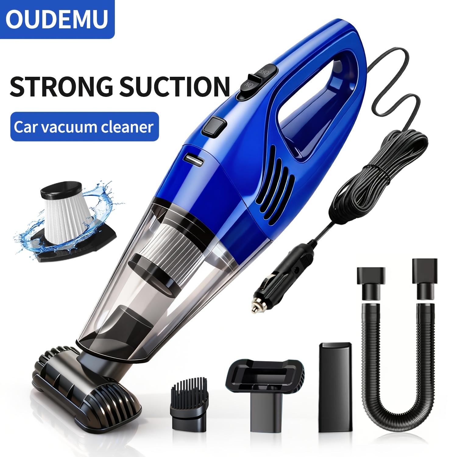 TEMU Car Vacuum Cleaner, Super Suction Handheld Vacuum Cleaner, , Used For Car , Car , Pet Hair Cleaning, Women' Accessories Car Supplies Gift, 12v