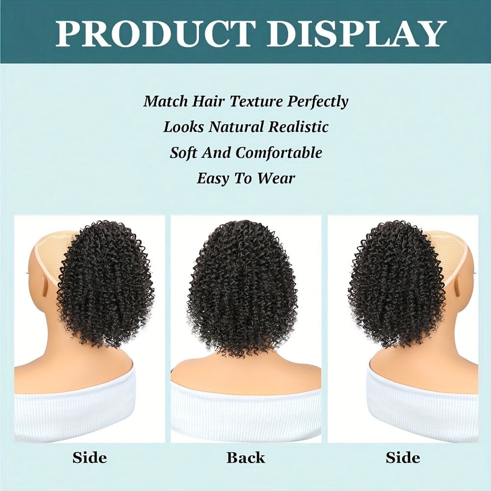 10 inch synthetic curly ponytail hair extension for women   drawstring ponytail clip in   ponytails for daily use natural look easy to style   extension elegant hairpiece   ponytail ponytail wig details 4