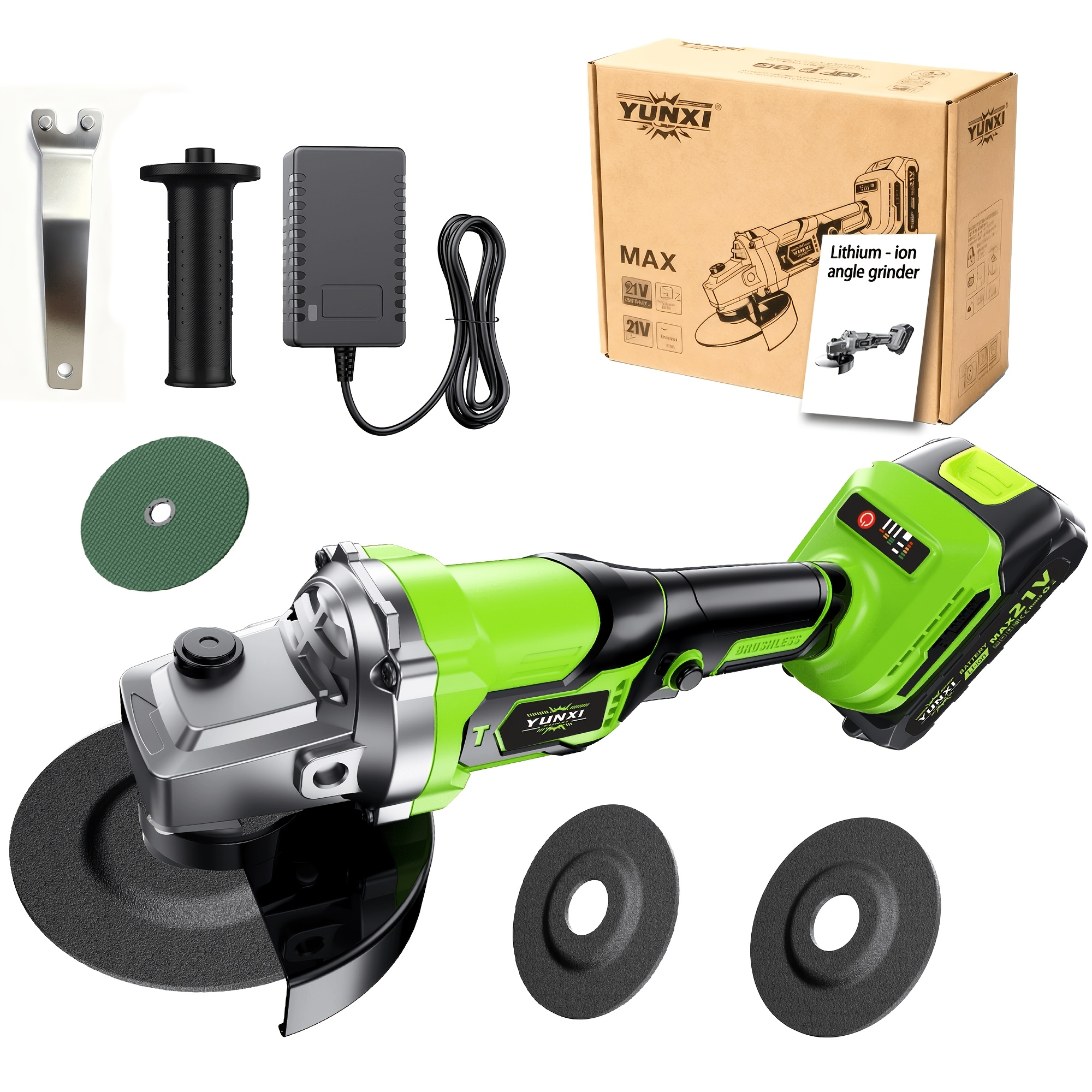 TEMU The 2026 New Multifunctional Wireless Charging Angle Grinder Is High-performance And Adjustable , With Set Of Accessories Such As Lithium