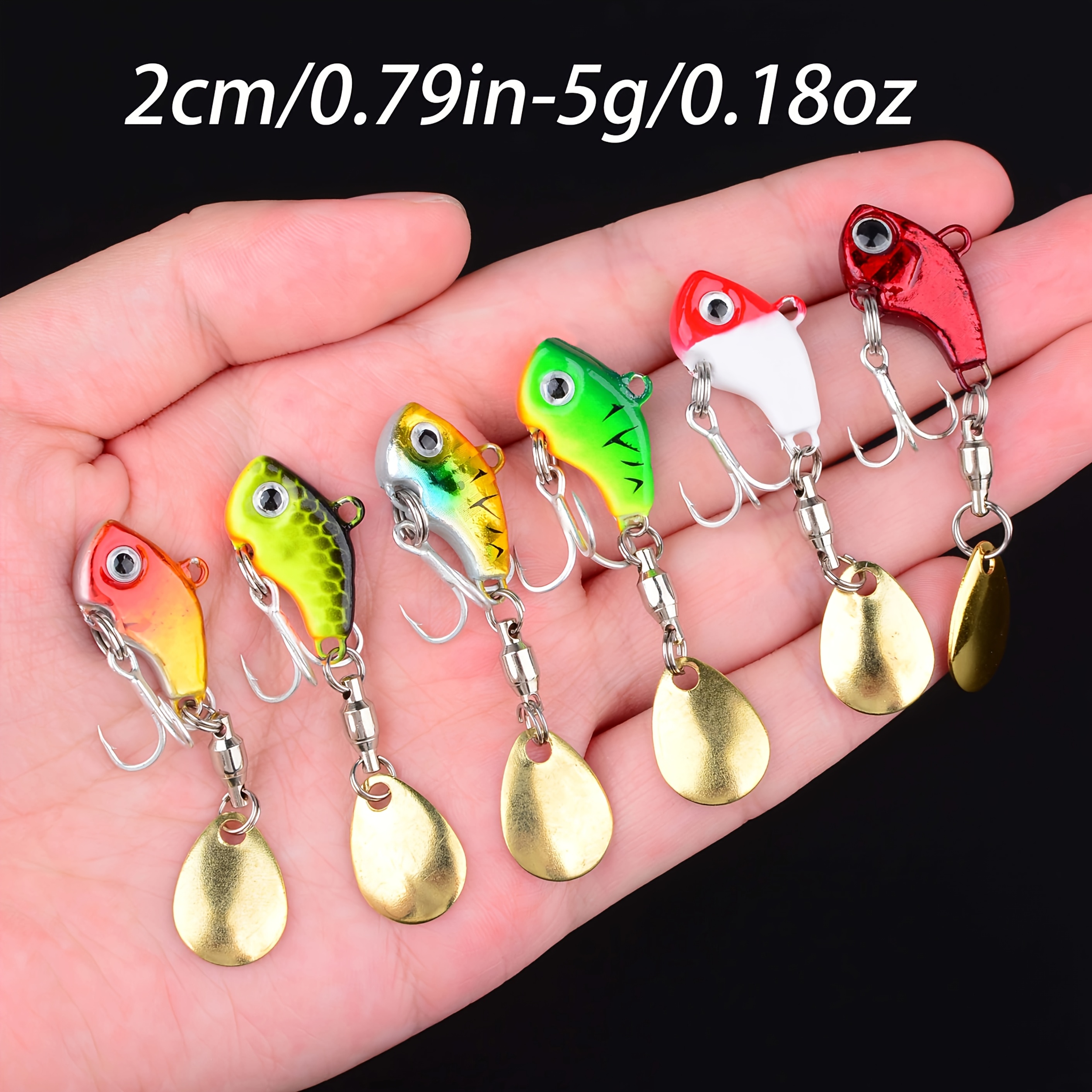 TEMU Set Of 6 Metal Vibrating Spoons That Wobble, Designed For Fishing Pike And With Jigs And Spinners, Suitable For Hard Bait Fishing Tackle