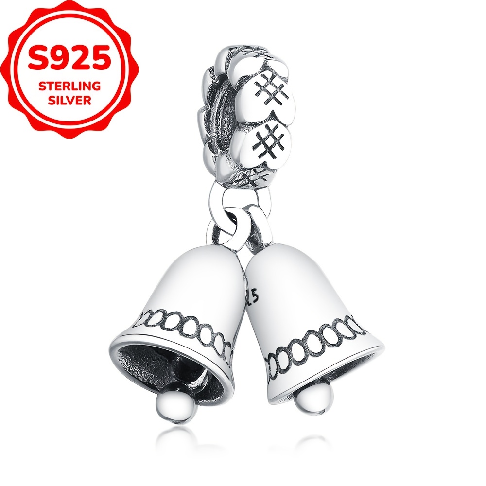 Image of 1pc 925 Sterling Silver Small Bell Fashion Beads Suitable For Original Bracelets And Necklaces, Perfect For Jewelry Gifts Or Party Additions