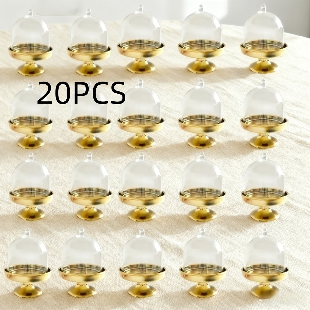 TEMU Regalo para Ella/Él - 20 piezas de mini cajas de plástico para dulces con - Doradas y blancas, adecuadas para , , fiestas | Regalo elegante para