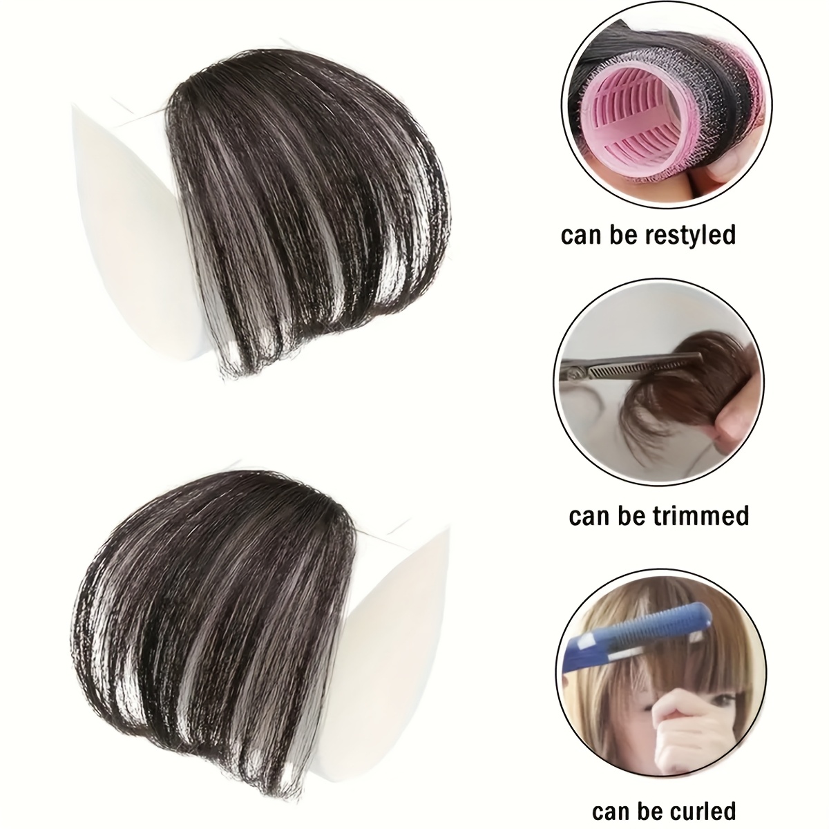 women s synthetic straight bangs hairpiece - natural-looking air bangs for short hair,  -  accessory,   everyday or special occasions, hair accessories, versatile hairpiece, sleek hairpiece,   hairpiece details 3