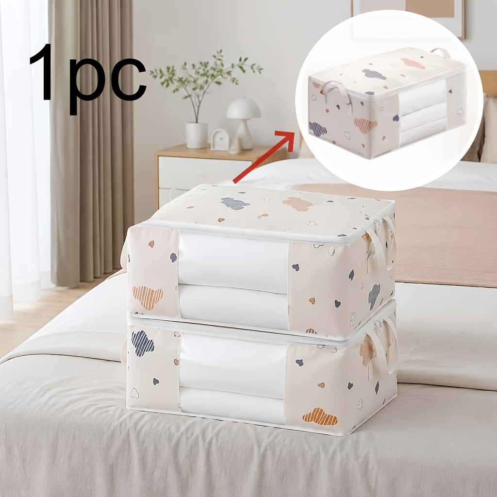 TEMU Scatola portaoggetti per camera da letto di grande capacit� per abbigliamento e domestici, con design portatile e finestra . Contenitori