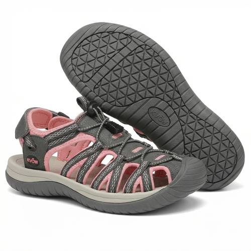 womens closed toe hiking sandals high quality outdoor athletic sport sandals for summer walking lightweight adjustable shoes with arch support