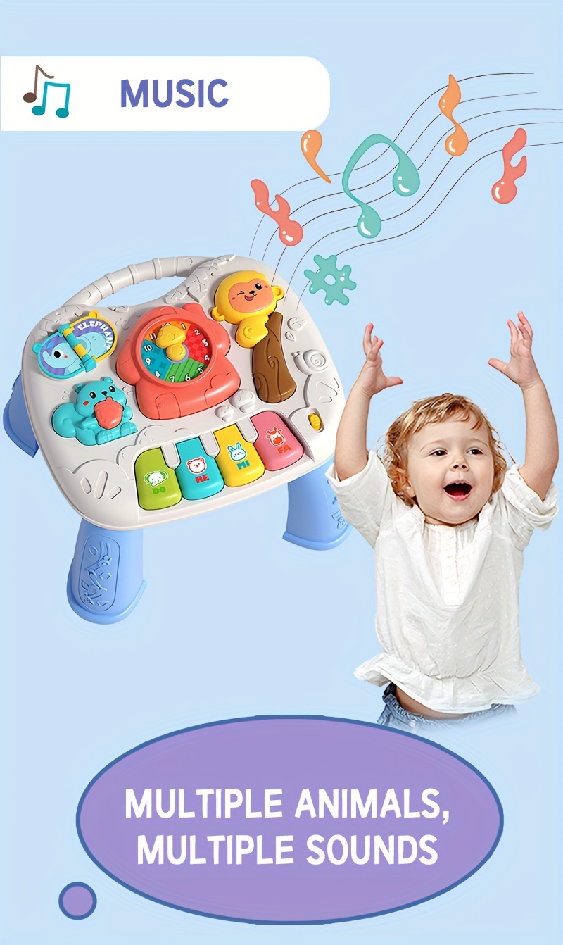 multi functional early education toy game table for infants and toddlers 18 months and up   curiosity and   music and lights enhance cognitive development details 2