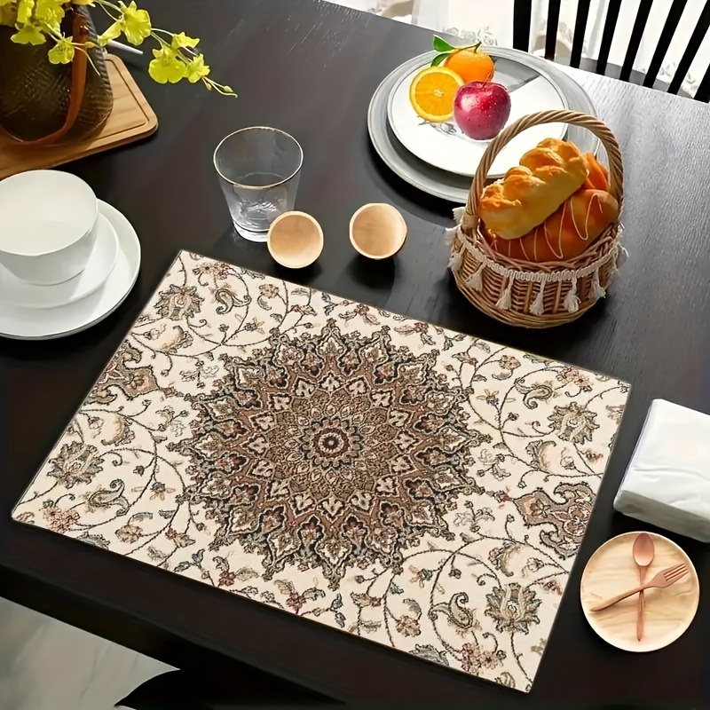 

4/6pcs Placemats - - , Rectangular For Dining, Dining, Table Decoration, Decor,