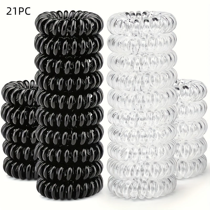 21pcs spiral scrunchie telephone cord hair ties for women spiral elastic hair bands ponytail holders spiral rubber bands hair springs suitable for thick hair