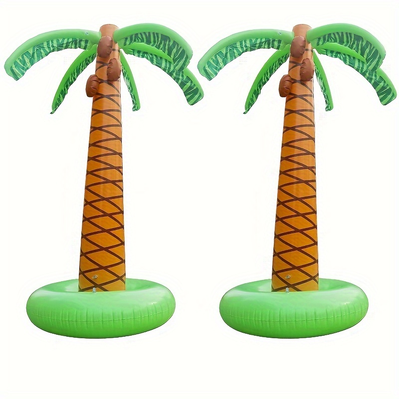 2 Pieces Palm Tree Beach Theme Party Decor Ice Bucket Decorate Decorations  Pvc Pool