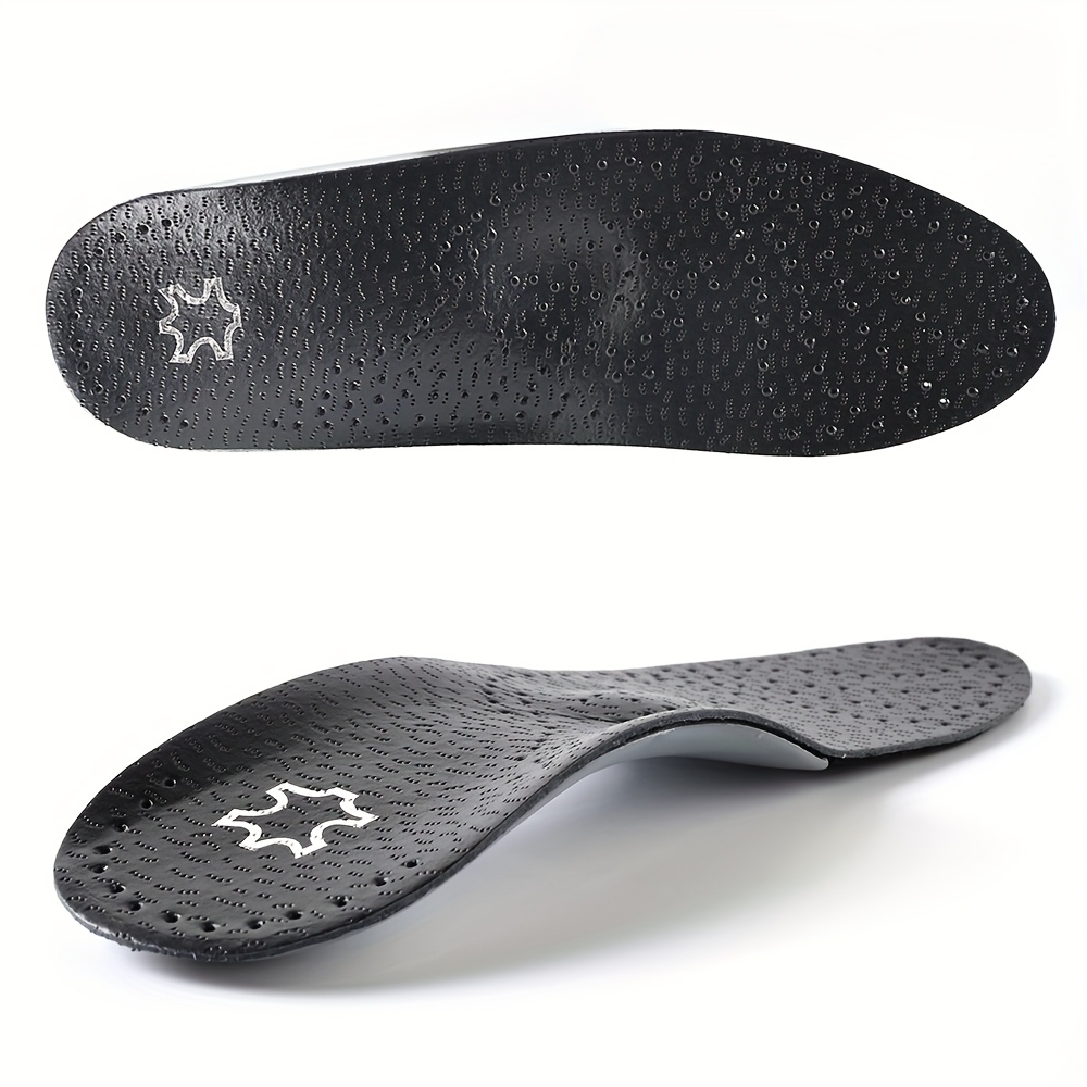 1 Pair   Arch Support Insoles - Breathable   Leather, Durable &  able for Casual Shoes, Black with   Design, Provides Support for Walking, Running, and Casual Attire, Walking   | Star   | Durable Insoles, Shoe Insoles