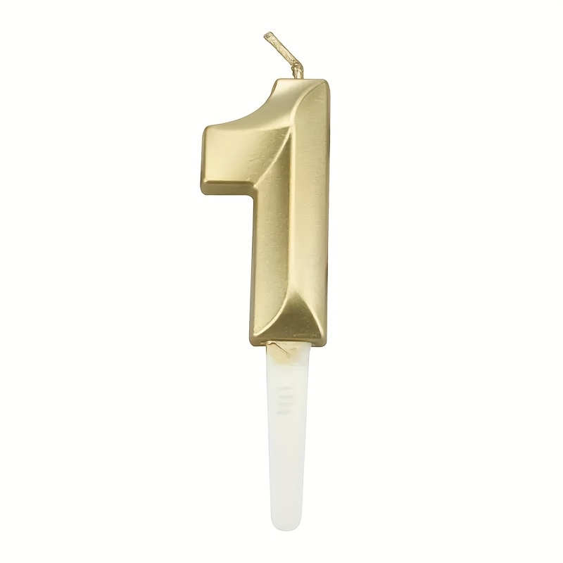 2pcs Elegant Number Series Birthday Candles - Birthday Party Cake Embellishment Decoration Ornament