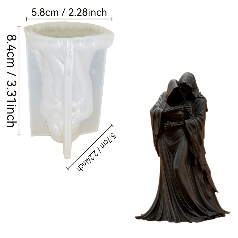 TEMU Moule en silicone et résine "Faucheuses enlacées" pour résine époxy, bougies, savon en plâtre, , ciment et autres objets artisanaux. Résistant