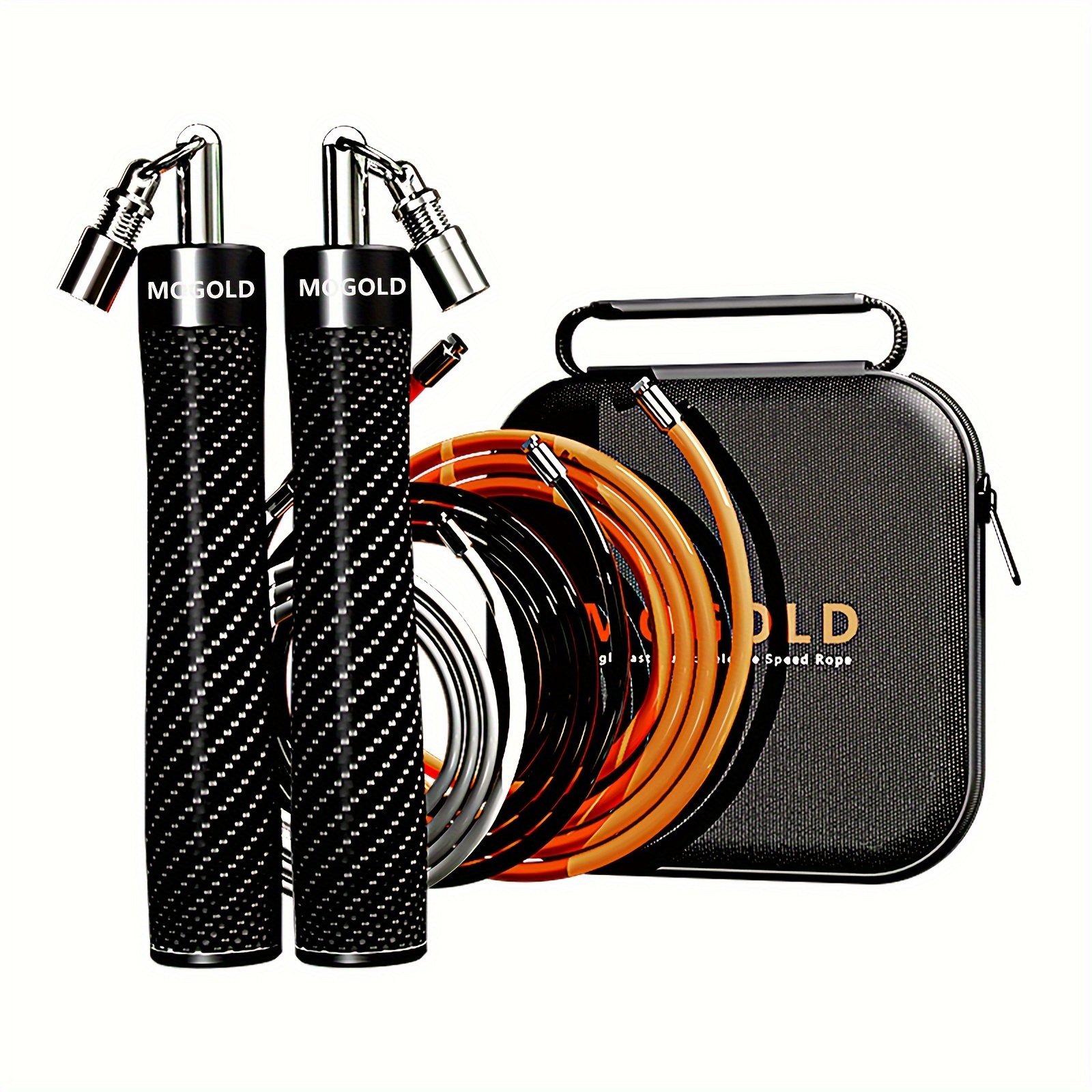 

1 Set Heavy-duty Steel Wire Bearing Skipping Rope, With Pu Leather Cover, Handle, Three-rope Buckle, Suitable For Workout, Fat Burning