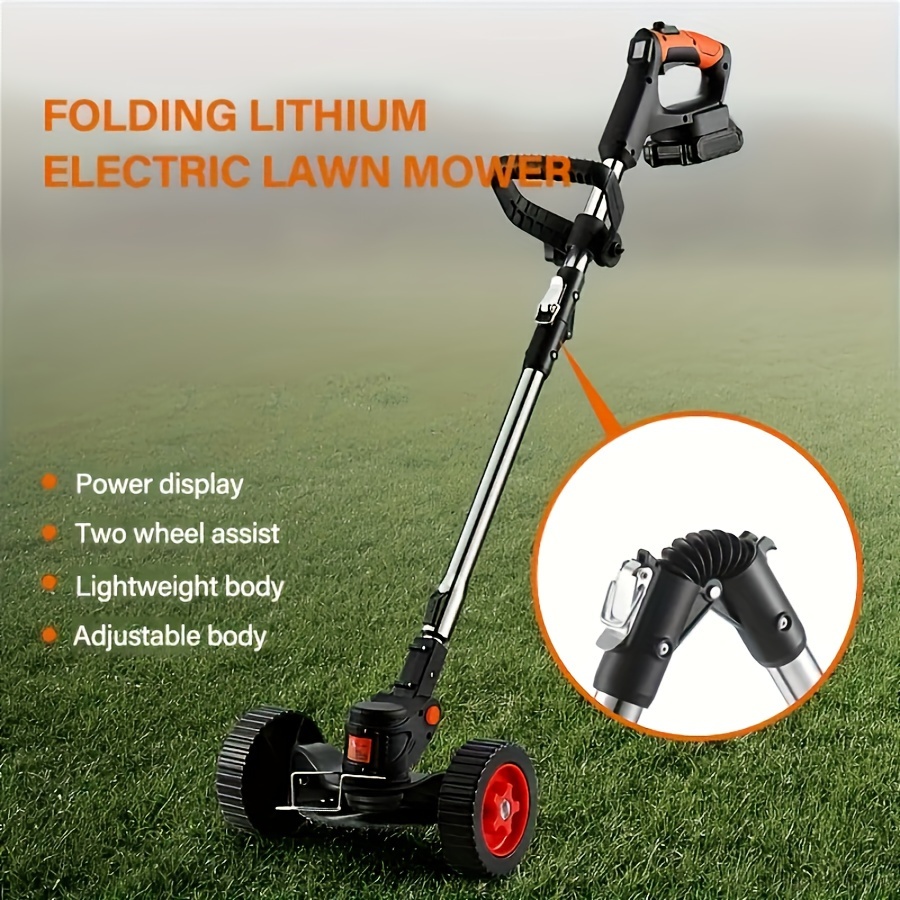

1 Piece Of Foldable Electric Lawn Mower Lithium Battery Multifunctional Detachable Manual Lawn Trimmer Cordless Lawn Mower Gardening Tools