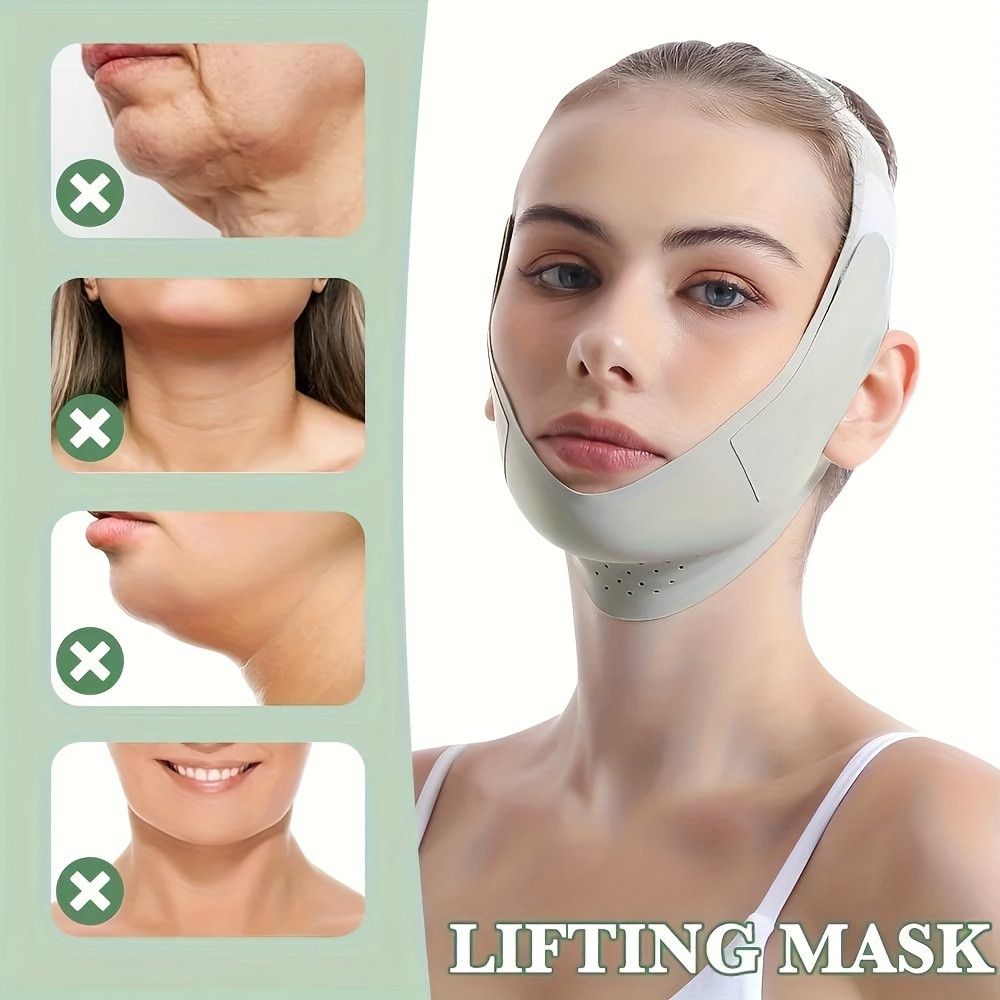 

Reusable V-line Face Shaper & Chin Lift Belt - Hypoallergenic Facial Massage Strap For Slimmer, Firmer Skin - Anti-snoring Beauty Tool