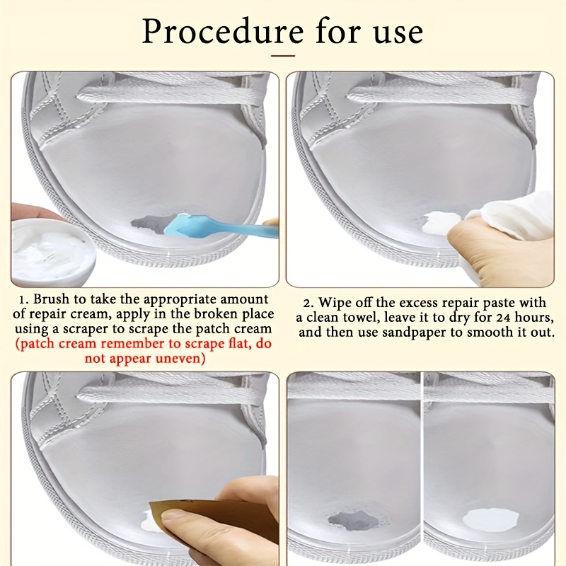 White Leather Repair Kit - Easy Fixes for Scratches and Tears on Shoes, Bags, and Furniture | Long-Lasting Color Fixing Cream for White Leather and Vinyl