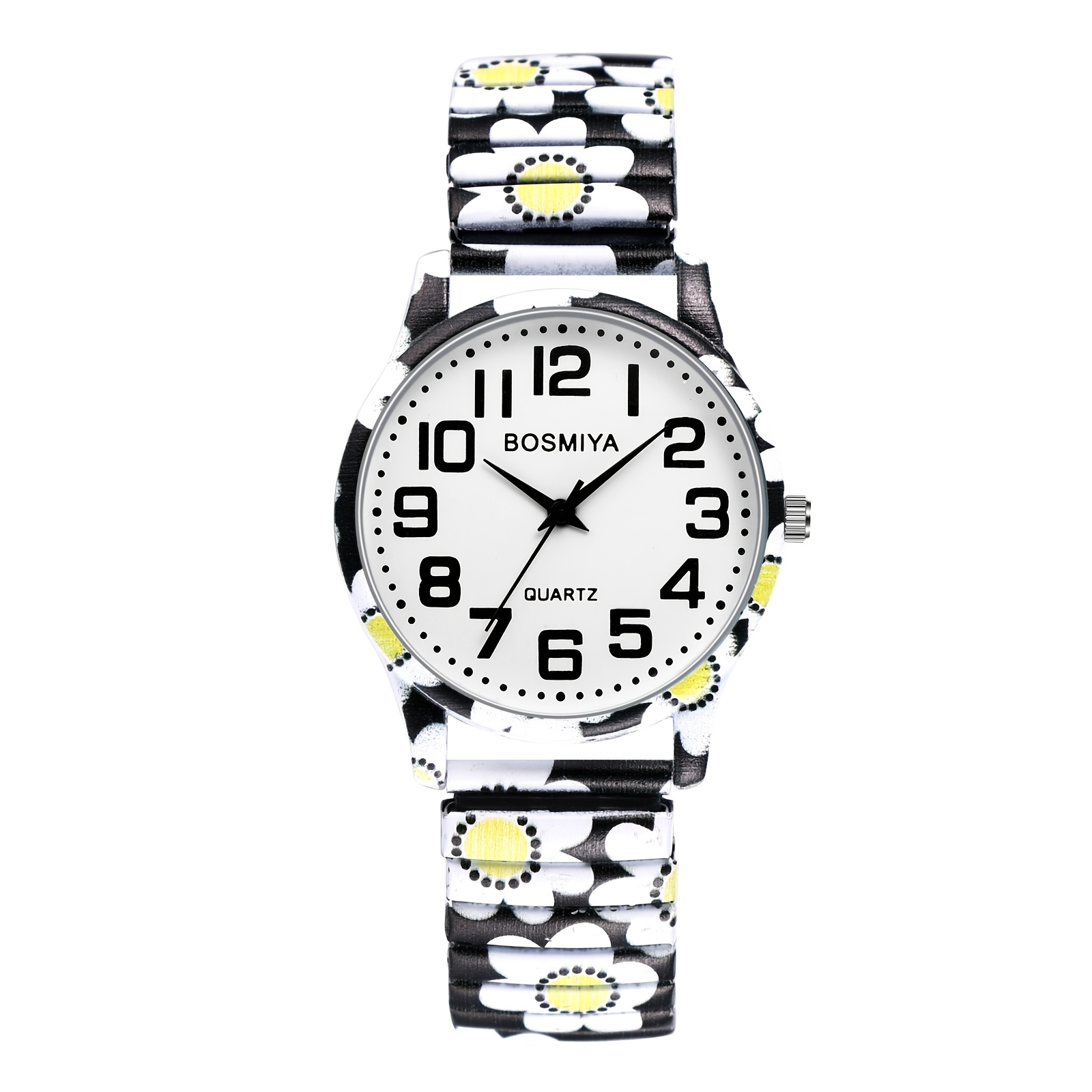 Unisex Bohemian High-definition Large Number Elastic Band Watch: Quartz With Easy-to-read Arabic