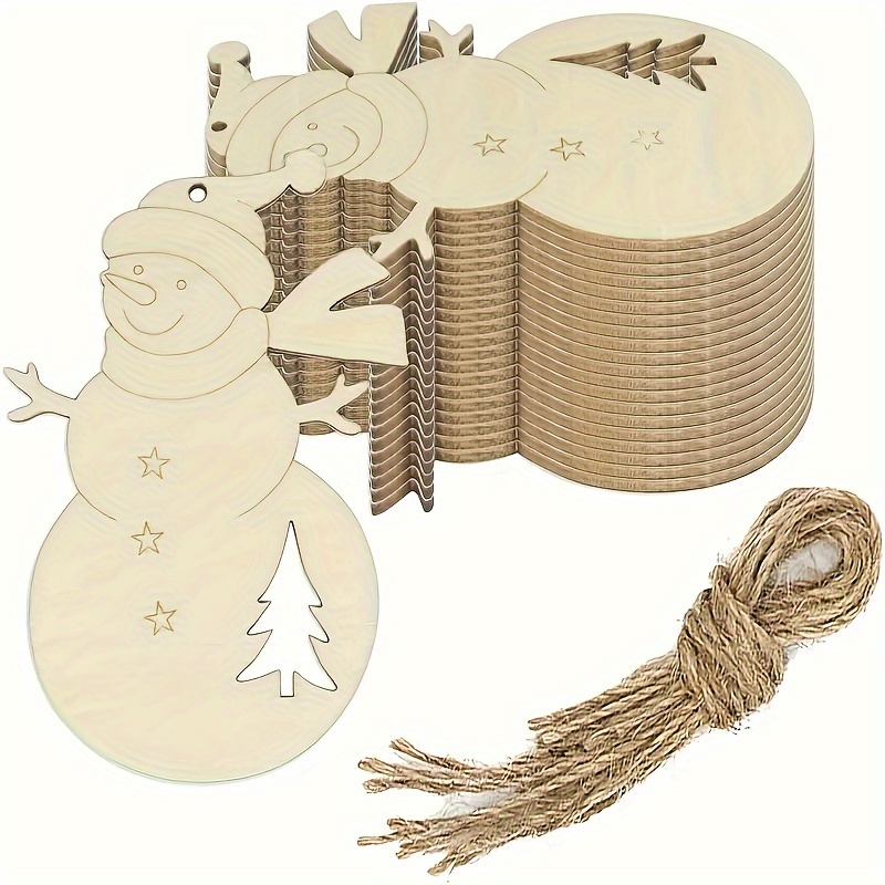 

10pcs Wooden Snowman Diy - For Christmas, Halloween & Thanksgiving Decorations | -, -to- Cutouts