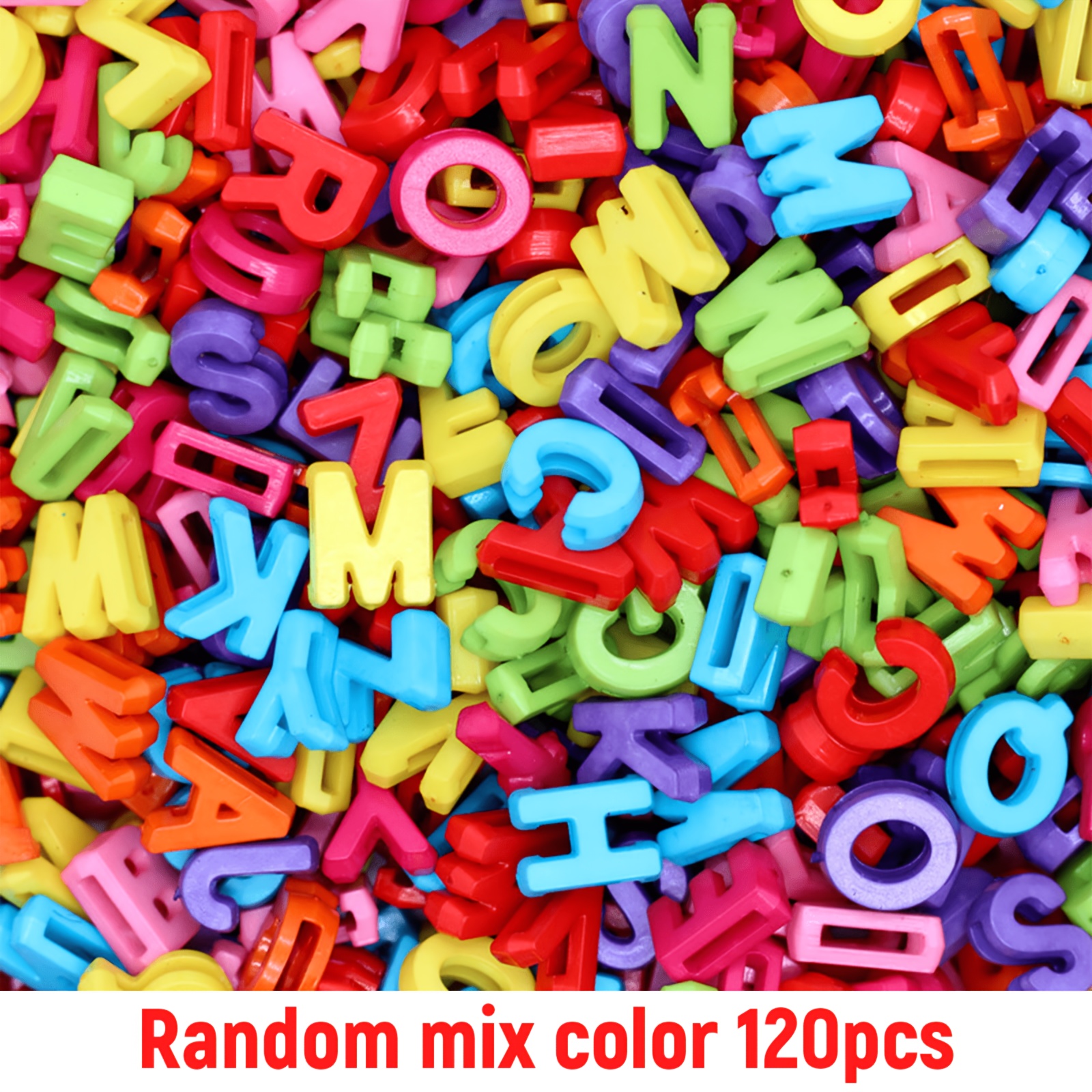 TEMU 120 piezas de cuentas de inglesas perforadas de acrílico de 12 mm, colores de aleatorios mezclados, para hacer joyería DIY y pulseras