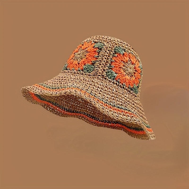 TEMU floral de estilo bohemio, a , con un diseño vintage de bloques de color, y plegable, para casual, viajes al o fiestas festivas - una opción de