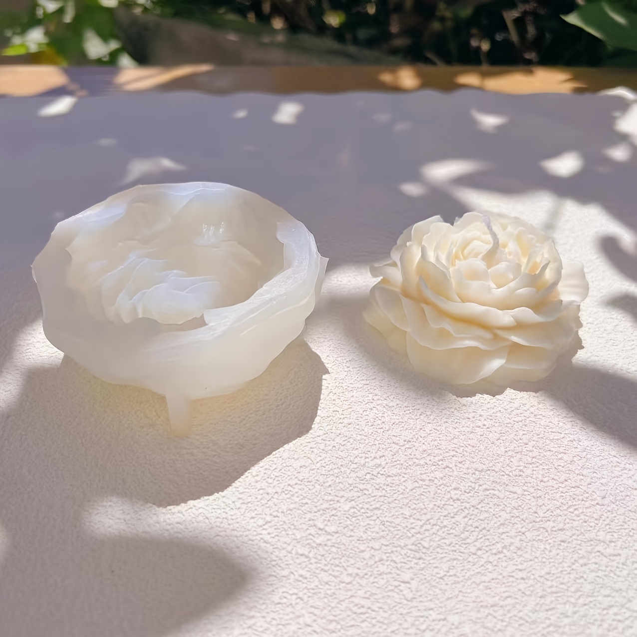 Image of Peony & For Lotus Flower Silicone Mold For Aromatherapy Candles, Soap, And Clay Crafts - Perfect Diy Gift For Christmas, Halloween, Easter, Valentine's Day, Birthdays, And Home Decor