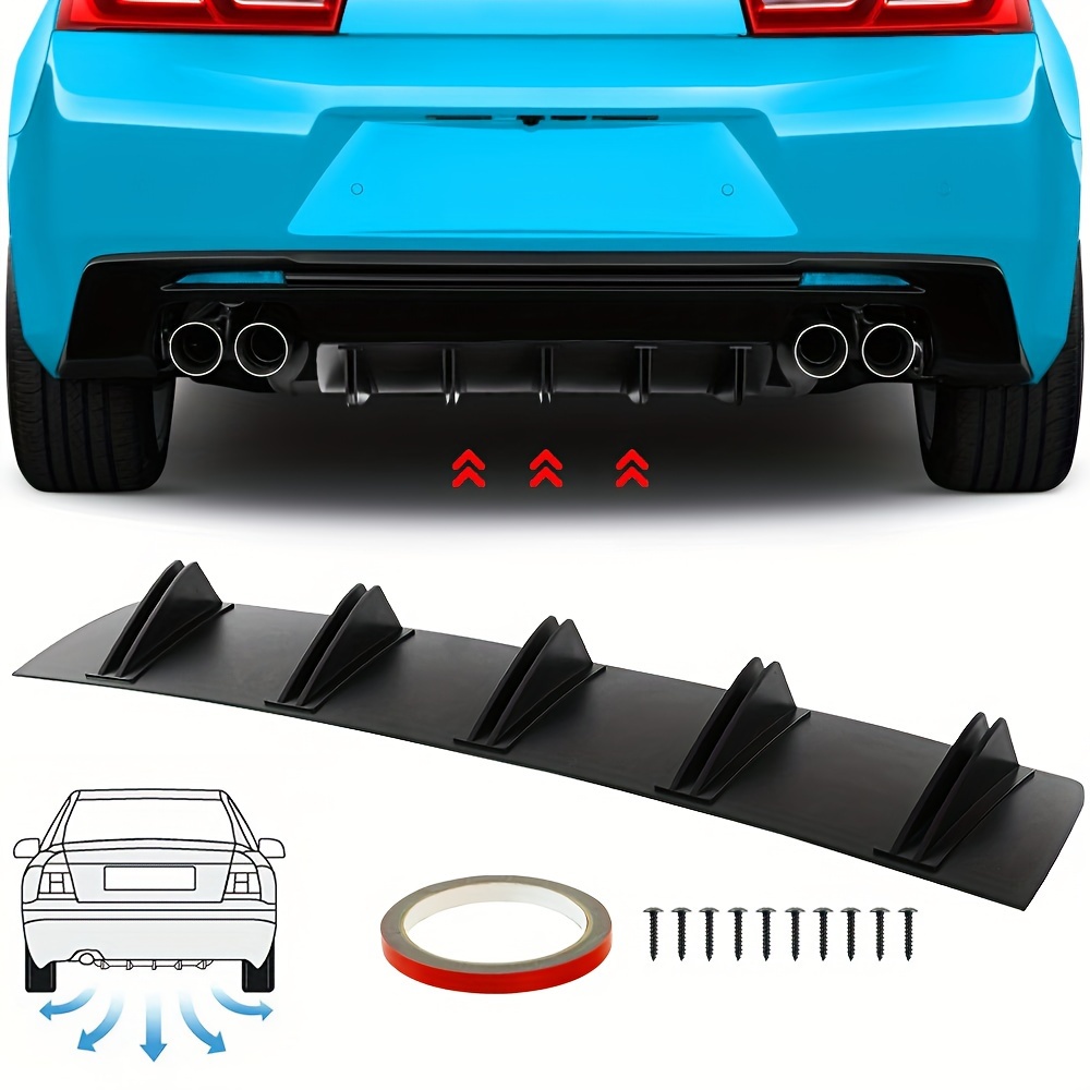 

Automotive Universal Rear Bumper Lip Diffuser Car Rear Bumper Chassis , 5 Wing, Chin Bumper Protector For Rear, Cover Trim Spoile (black)