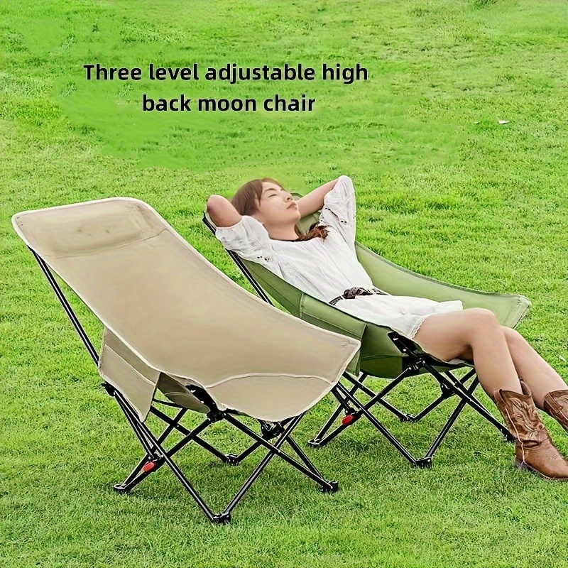 90cm high and 45cm wide portable outdoor folding chair high backed moon chair suitable for fishing beach chairs and holiday parties details 0
