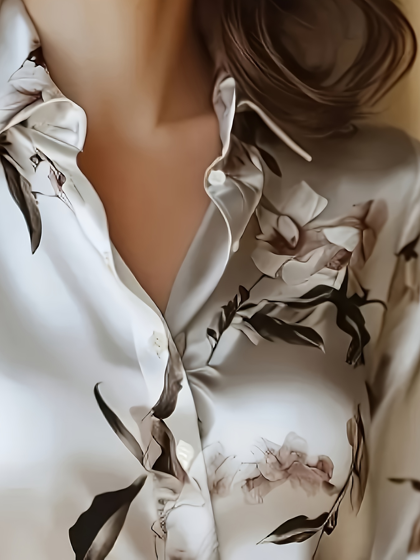 elegant special edition womens printed long sleeve shirt details 4