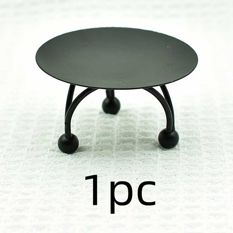 TEMU 1pc/2pcs Portavelas de Metal - Elegante Soporte para con Base y Bordes Redondeados, Acabado Brillante Ideal Para Halloween, Hanukkah Navidad
