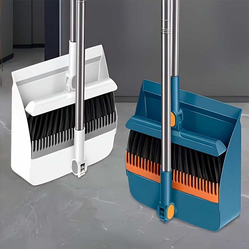 2 in 1 long handle broom and dustpan set suitable for home office indoor outdoor sweeping upright broom and dustpan bathroom and kitchen cleaning supplies Product details 0
